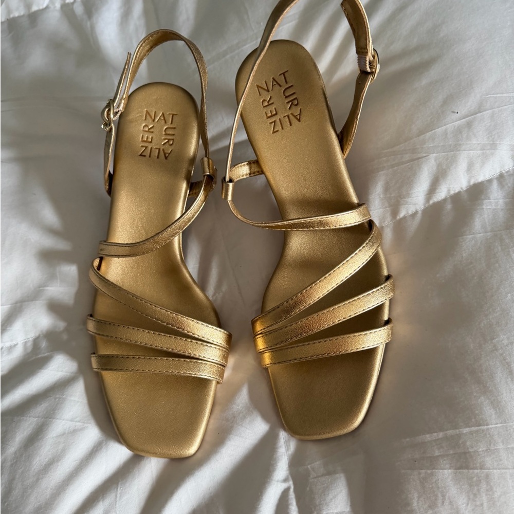 Naturalizer Metallic Gold Strappy Sandals